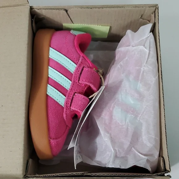 Adidas Kids VL Court 3.0 CF I Toddler Sneakers Pink Teal Size 5K NIB - Picture 4 of 10